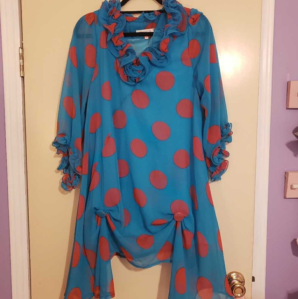 Pretty Angel Blue Polka Dot Tunic